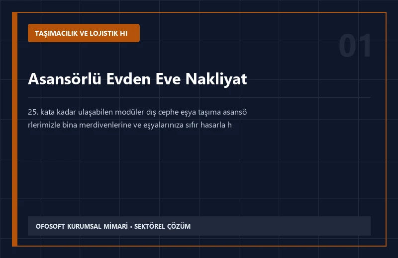 ÖzAnadolu Asansörlü Evden Eve Nakliyat & Lojistik