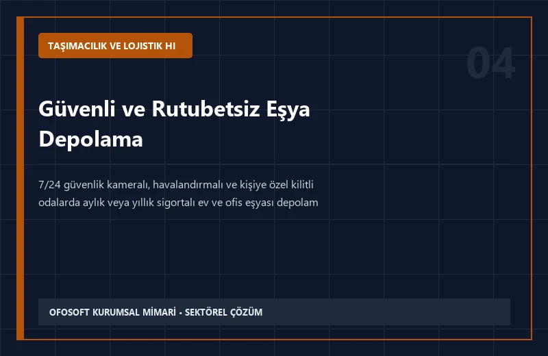 Güvenli ve Rutubetsiz Eşya Depolama