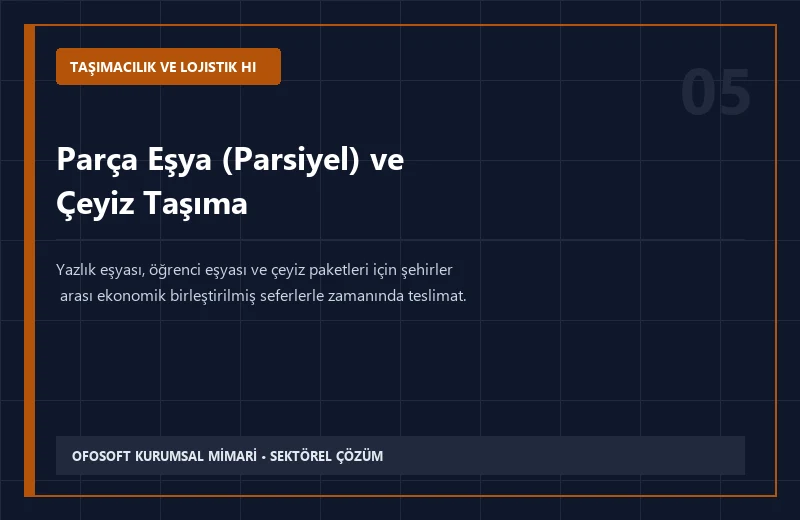 Parça Eşya (Parsiyel) ve Çeyiz Taşıma
