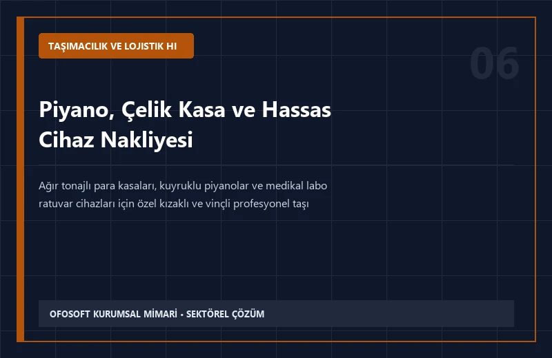 Piyano, Çelik Kasa ve Hassas Cihaz Nakliyesi